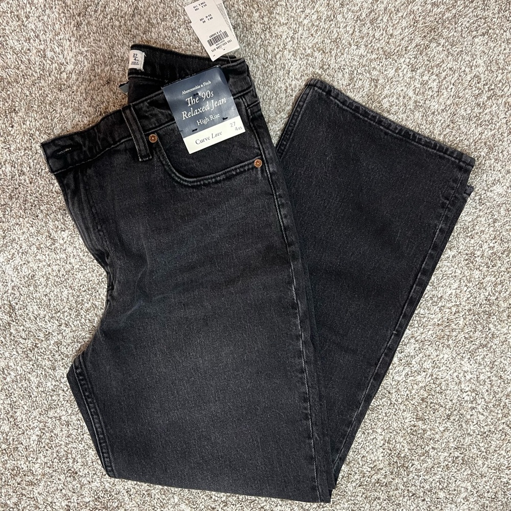 abercrombie 90s high rise relaxed jeans curve love NWT